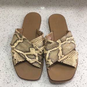 Everlane snake skin sandals, size 9